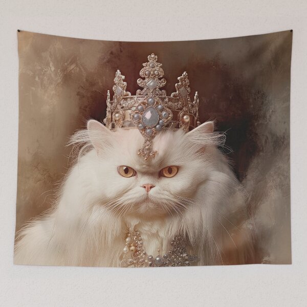 Item preview, White Persian Cat with Crown 01 designed and sold by Elisabeth Lucas.