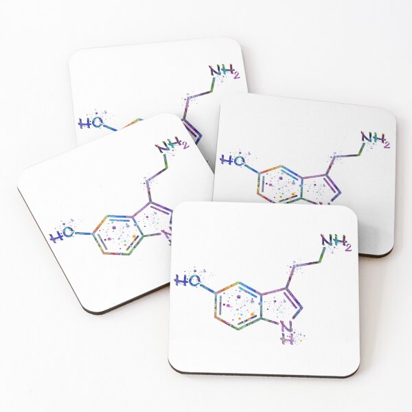 Item preview, Serotonin Molecule Watercolor designed and sold by LotusGifts.