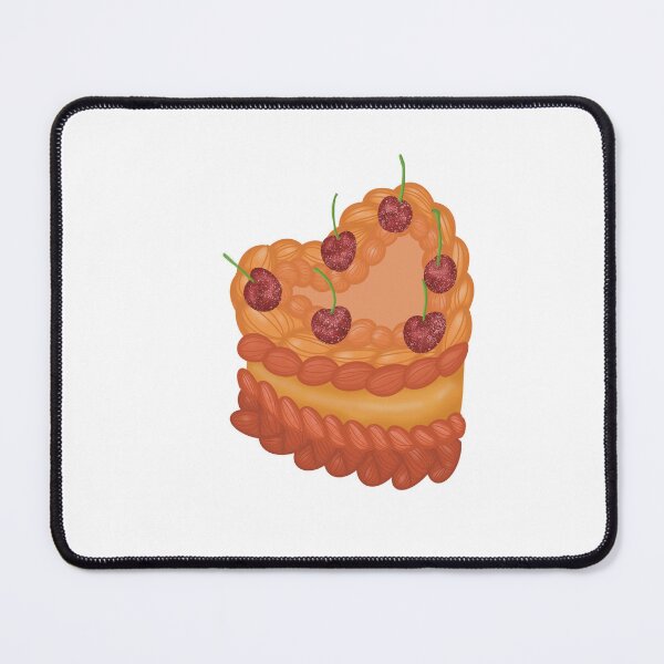 Item preview, Orange Vintage Heart Shaped Cake w/ Glitter Cherries  designed and sold by Ellengsart.