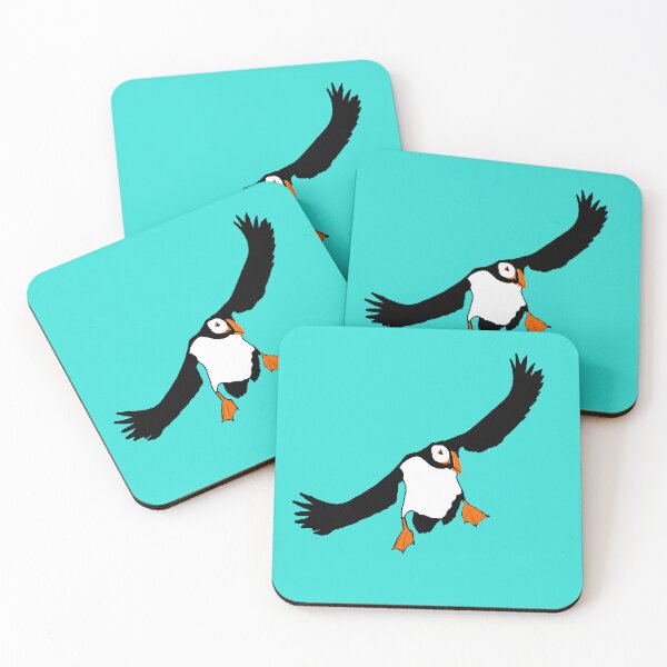 Item preview, Puffin fly in, teal designed and sold by CazDPhotos.