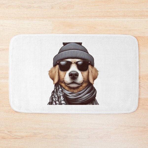 Item preview, A dog wearing a beanie, sunglasses, and a scarf.  designed and sold by Happinessgiver.