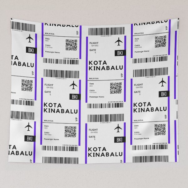Item preview, Kota Kinabalu, Malaysia Airplane Boarding Pass designed and sold by RoamInk.