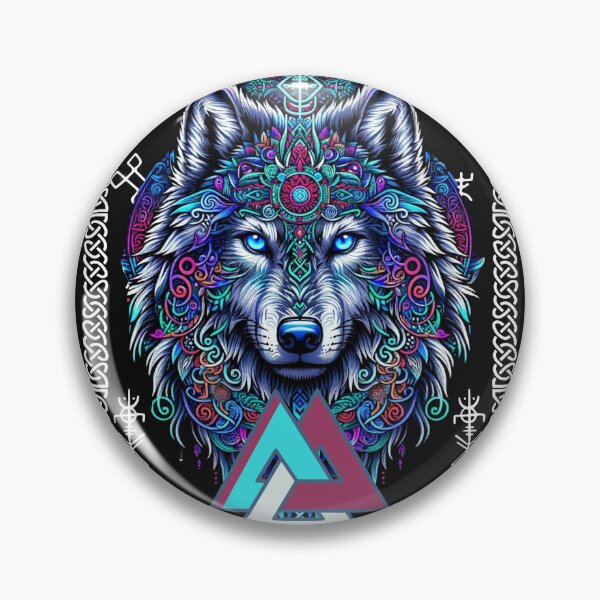 Item preview, Mystic Varangian Wolf - Valknut-Inspired Nordic Artwork designed and sold by ZbigArt.