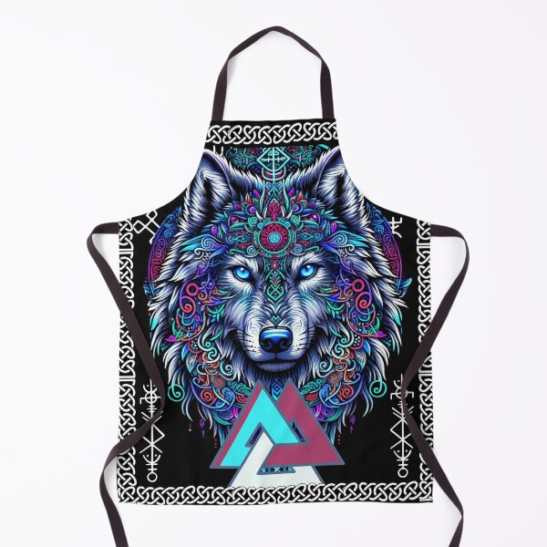 Item preview, Mystic Varangian Wolf - Valknut-Inspired Nordic Artwork designed and sold by ZbigArt.