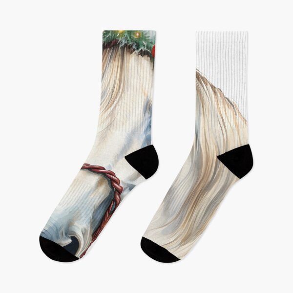 Item preview, holiday watercolor christmas horse print designed and sold by dcrc.