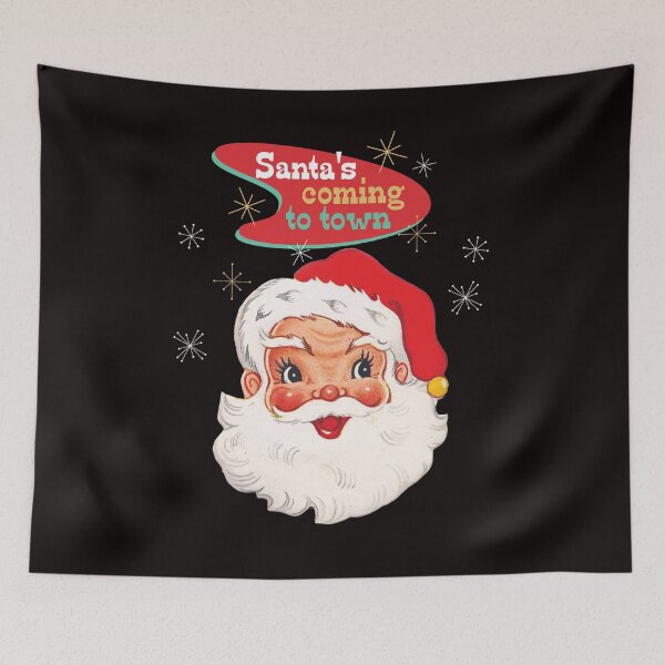 Item preview, Santa's Coming to Town Retro Santa Face designed and sold by BeansHotTees.
