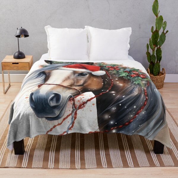 Item preview, holiday watercolor christmas horse print designed and sold by dcrc.