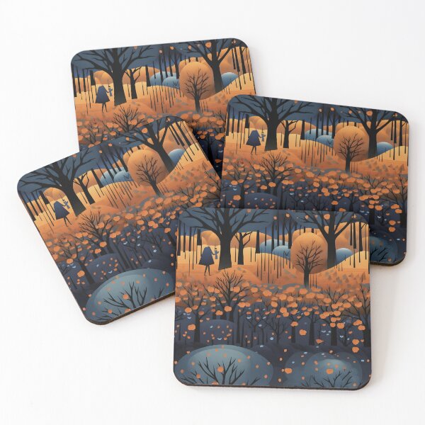 Item preview, Twilight Harvest: Mystical Autumn Forest Illustration Pattern designed and sold by inkArtistryfine.