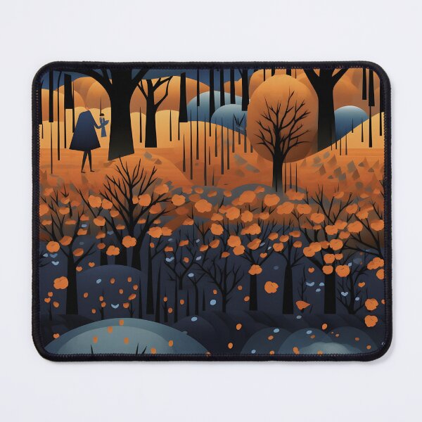 Item preview, Twilight Harvest: Mystical Autumn Forest Illustration Pattern designed and sold by inkArtistryfine.