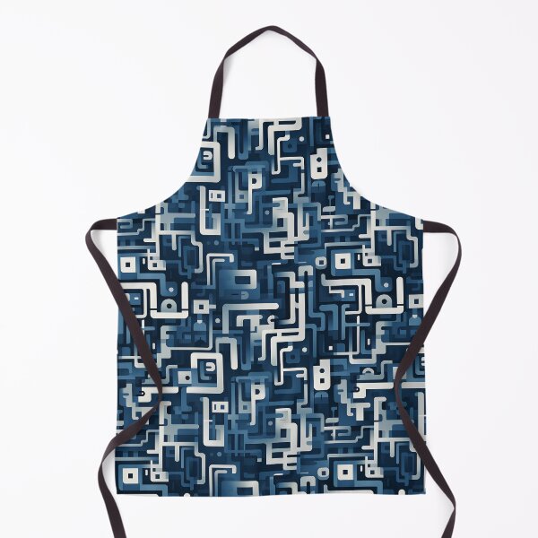 Item preview, Cubist Labyrinth: Kafkaesque Maze in Faded Ink Blue on Parchment Texture designed and sold by polonuim210.