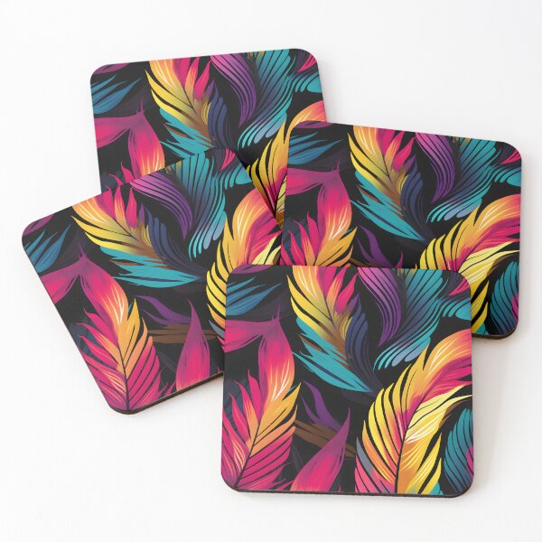Item preview, Vibrant Spectrum: Tropical Feather Fantasy Seamless Pattern designed and sold by inkArtistryfine.