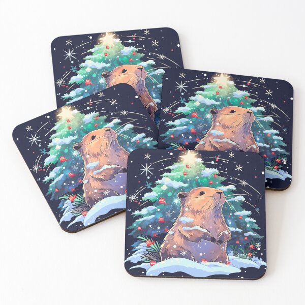Item preview, Starry Night Christmas Capybara designed and sold by CleverboyDsgns.