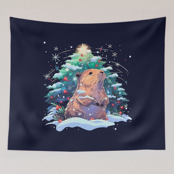 Item preview, Starry Night Christmas Capybara designed and sold by CleverboyDsgns.
