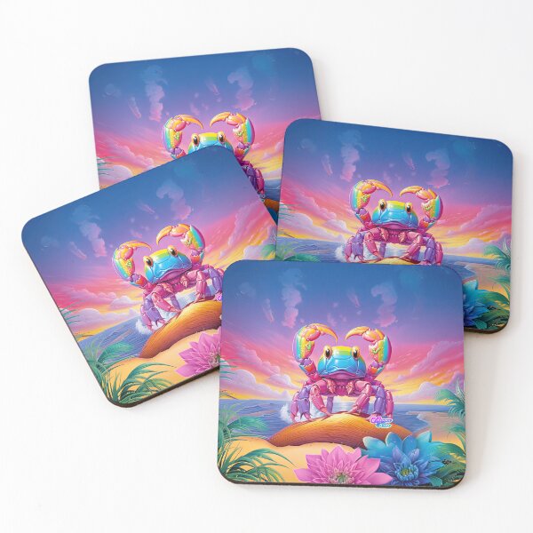 Item preview, Whimsical Y2K Rainbow Crab Collection: Magical Shirts, Stickers, and More! designed and sold by ChromaKins.