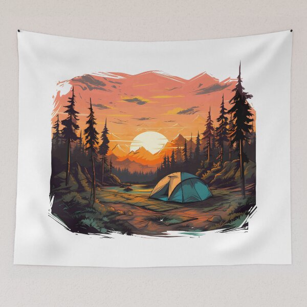 Item preview, camping on the river and mountain designed and sold by sbrstore.
