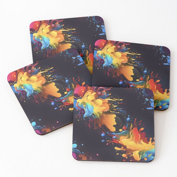 Item preview, Color Burst Vivid Abstract Swirls Dynamic Art Print designed and sold by inkArtistryfine.