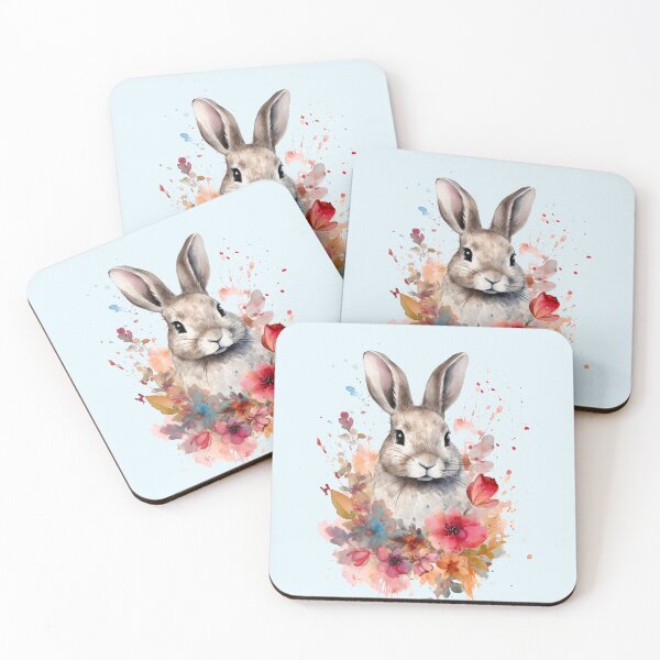 Item preview, Cute Bunny Rabbit Watercolor Art designed and sold by CleverboyDsgns.