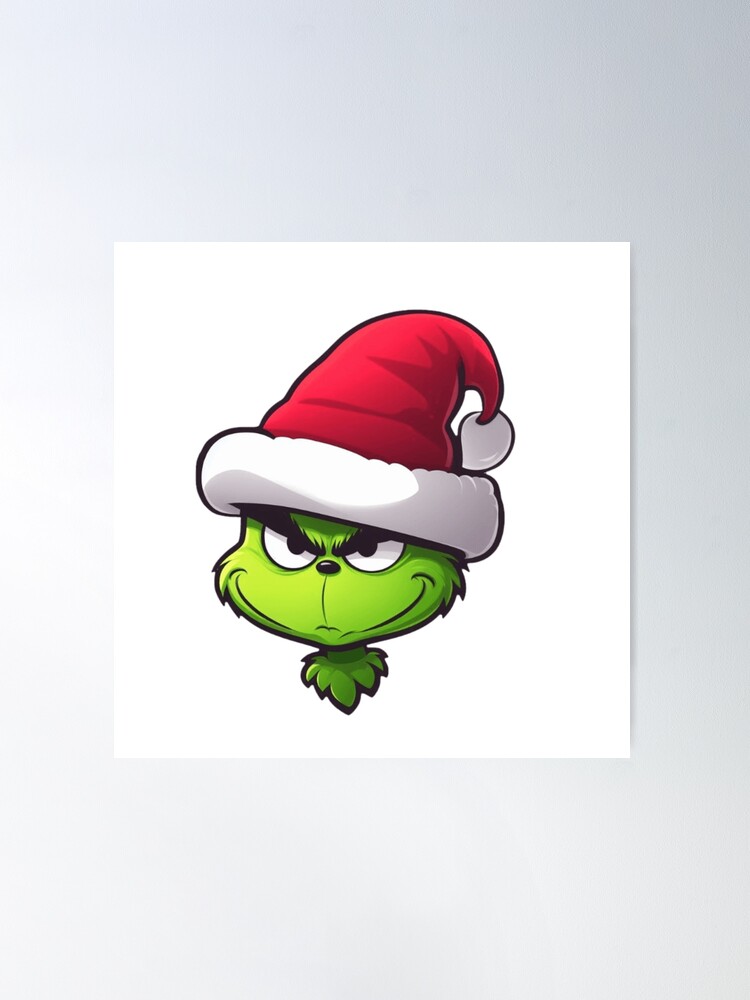 Cute The Grinch for Christmas with Santa Hat