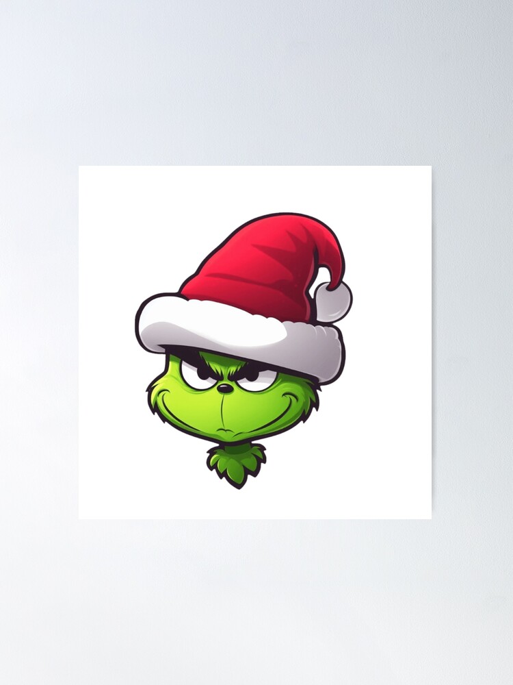 Cute The Grinch for Christmas with Santa Hat