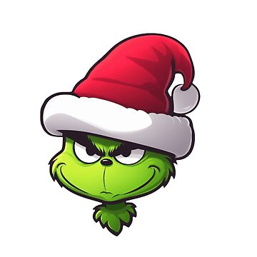 Cute The Grinch for Christmas with Santa Hat