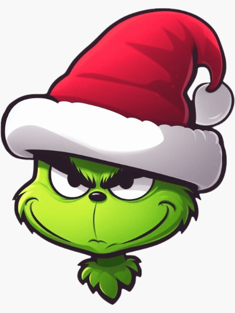 Cute The Grinch for Christmas with Santa Hat