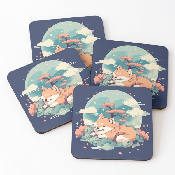Item preview, Cherry Blossom Dreams - Sleeping Shiba Inu designed and sold by CleverboyDsgns.