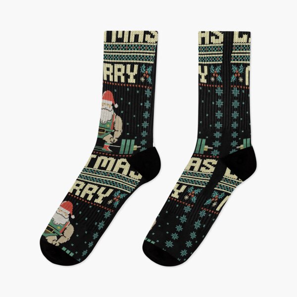 Item preview, Fitness Christmas Santa | Knitted Santa Deadlift |Gym Xmas designed and sold by droolingdreams.