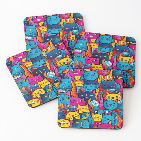 Item preview, Cute Cats Seamless Pattern designed and sold by HisoTorDesign.