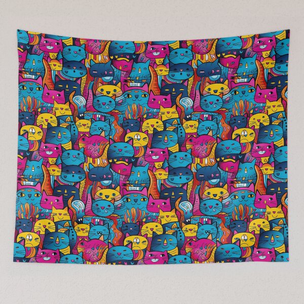 Item preview, Cute Cats Seamless Pattern designed and sold by HisoTorDesign.