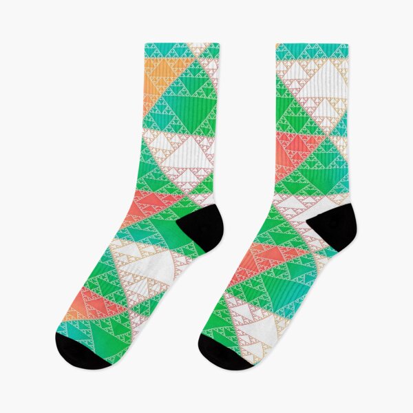 Item preview, xmas sierpinski triangles - apricot & teal designed and sold by BrownWoodRobot.