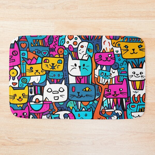 Item preview, Cute Cats in a Seamless Pattern designed and sold by HisoTorDesign.