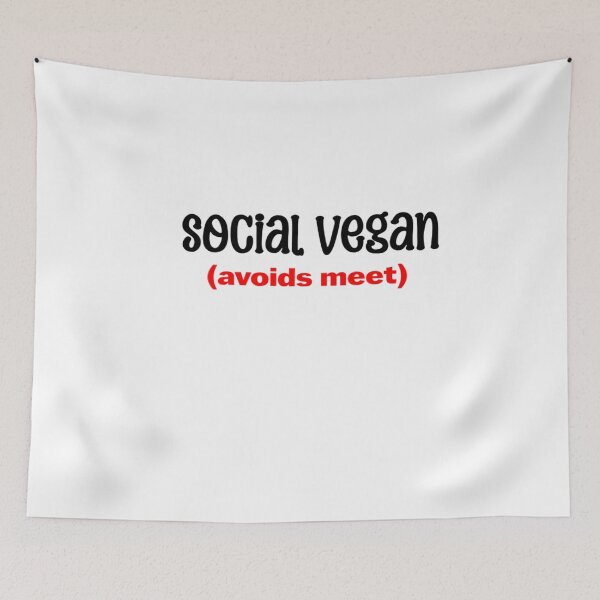 Item preview, social vegan avoids meet designed and sold by Whimsical Prints.