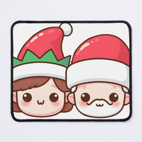 Item preview, Cute, Santa and Elf in Santa Hats for Christmas Season designed and sold by erkabees.