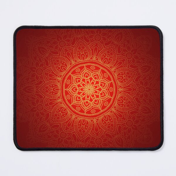 Item preview, Decorative Golden Mandala on Red Background designed and sold by hjian8219.