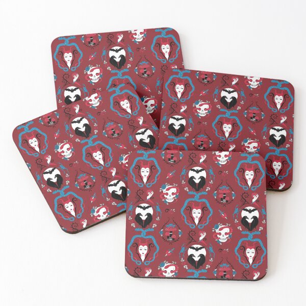 Item preview, Gothic Halloween - aesthetic pattern claret and tattoo blue by Cecca Designs designed and sold by Cecca-Designs.