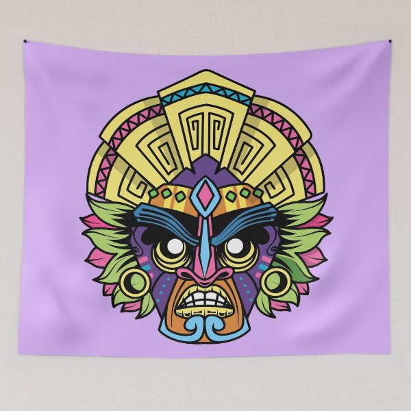 Item preview, Hawaii Tiki Mask Cartoon Vector Icon Illustration" designed and sold by hjian8219.