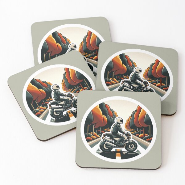 Item preview, Riding motorcycle forest fall road adventure designed and sold by OutdoorMemories.