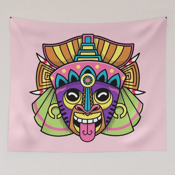 Item preview, Hawaii Tiki Mask Cartoon Vector Icon Illustration" designed and sold by hjian8219.