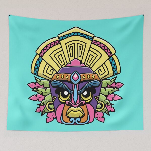 Item preview,  Hawaii Tiki Mask Cartoon Vector Icon Illustration" designed and sold by hjian8219.