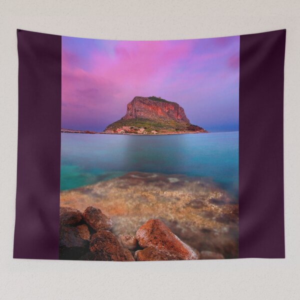 Item preview, The rock of Monemvasia under a purple sky designed and sold by Hercules Milas.