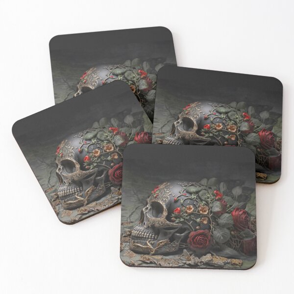 Item preview, Human skull made of red roses designed and sold by Fantasymachine.
