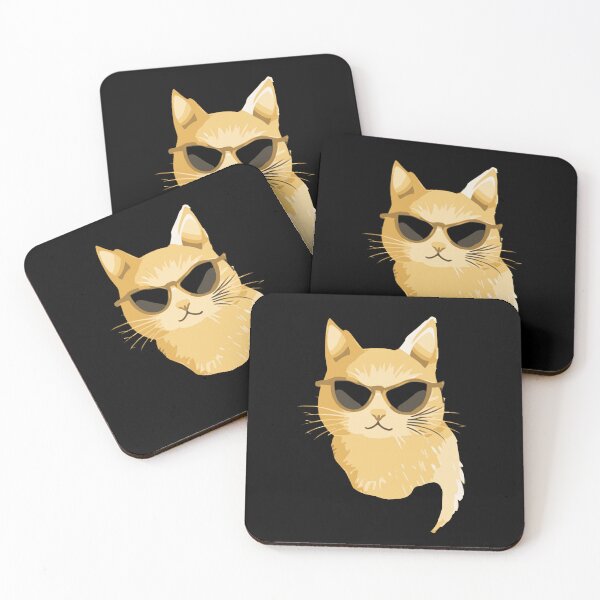 Item preview, BOLD YELLOW CUTE KITTY CAT IN SUNGLASSES  designed and sold by justyna-s28.