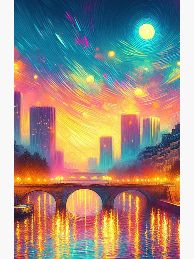 Thumbnail 4 of 4, Samsung Galaxy Phone Case, Neon Monet Morning on the Seine Fine Art designed and sold by cokemann.