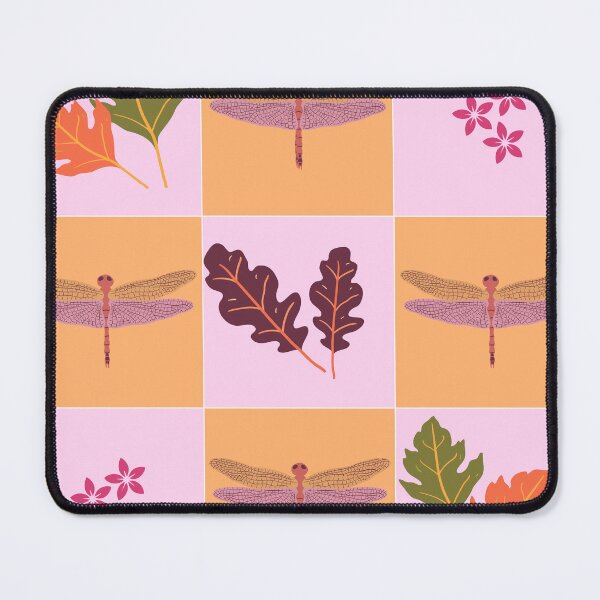 Item preview, Pattern with leaves, dragon flies and flowers designed and sold by Swingfroglet.