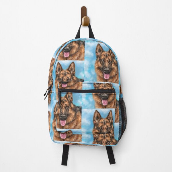 Item preview, A Gorgeous German Shepherd Painting with his Tongue Out Blue Cloudy Background designed and sold by ibadishi.