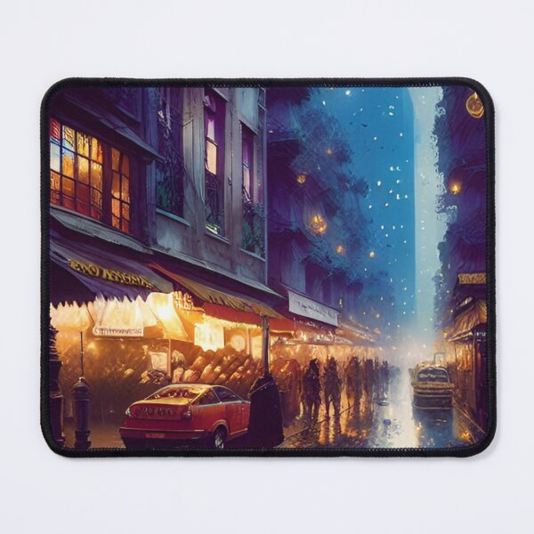 Item preview, AI generated city street at night designed and sold by Tinkerbell678.