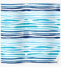 Watercolor Summer Blue Poster