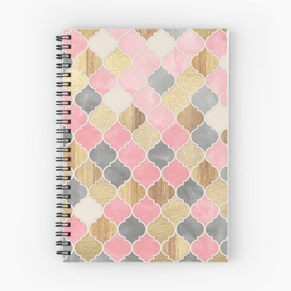 Item preview, Silver Grey, Soft Pink, Wood & Gold Moroccan Pattern designed and sold by micklyn.