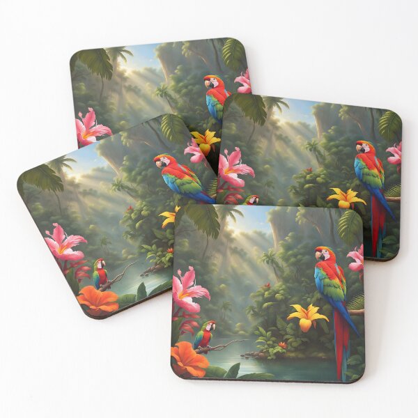Item preview, Parrots near an Amazonian river designed and sold by Kaleddis.