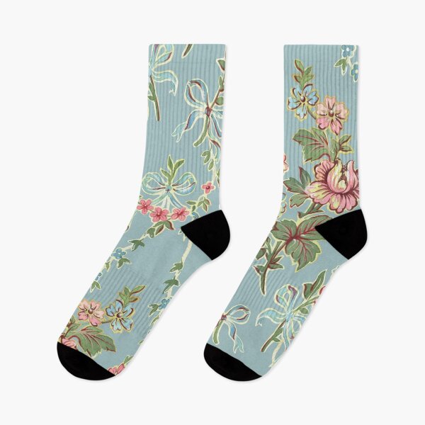 Item preview, Elegance Floral: Watercolor Reverie Inspired by French Art Nouveau Wallpaper on Dusty Blue designed and sold by Hadamundo.